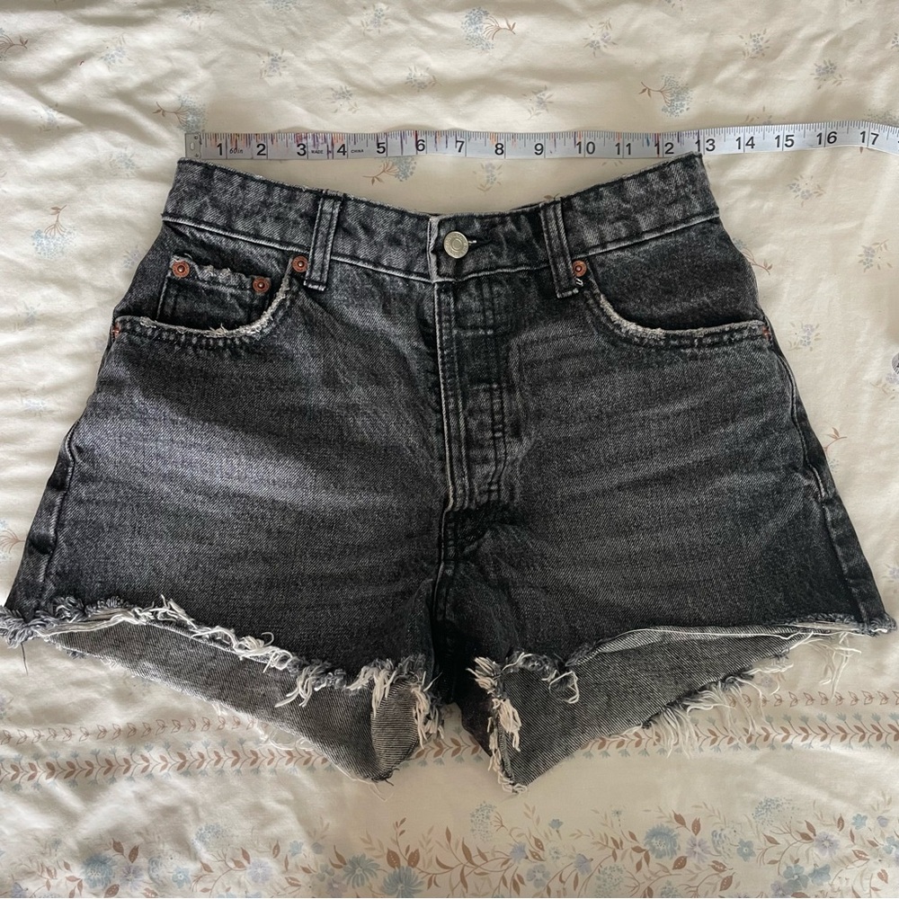 High Waist Dark Wash Denim Shorts